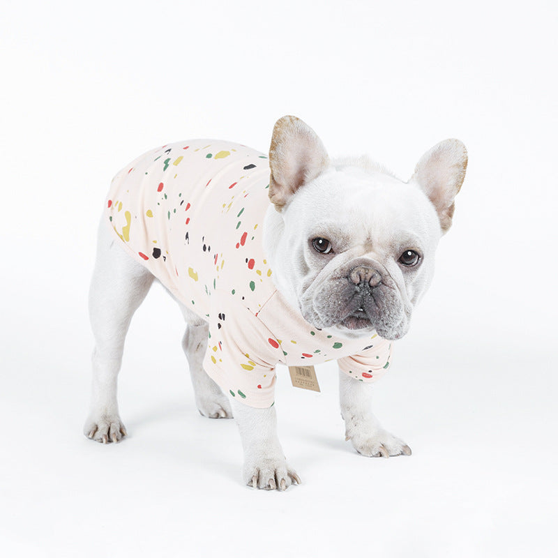 HKM-4261437 Casual Cotton T-shirt for Dogs in Spray Paint Graffiti Design ¨C Available in Multiple Sizes
