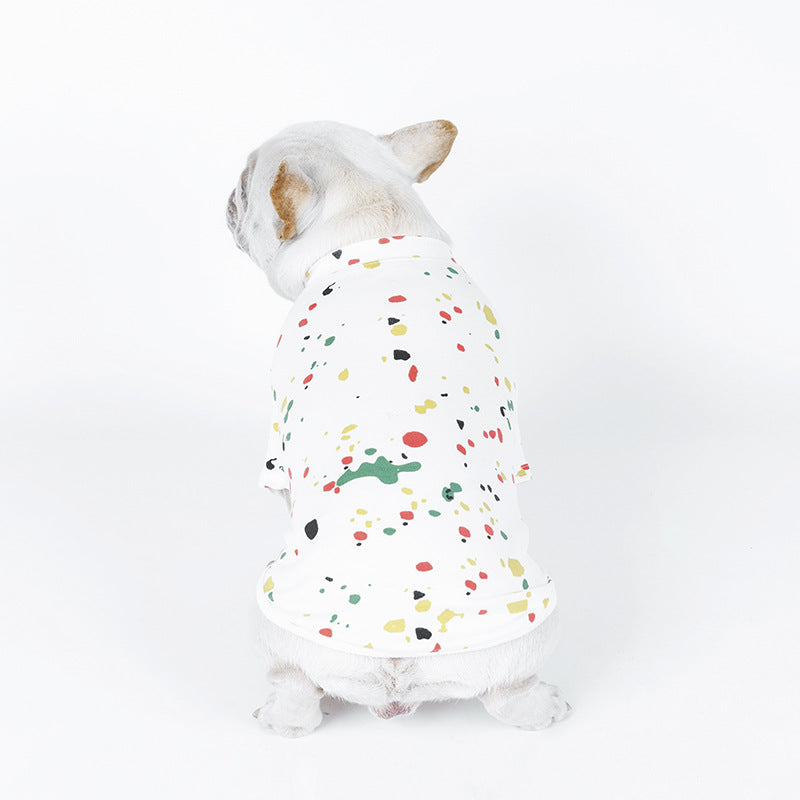 HKM-4261437 Casual Cotton T-shirt for Dogs in Spray Paint Graffiti Design ¨C Available in Multiple Sizes