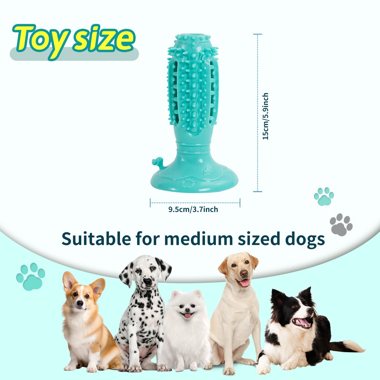 HKM-4262333 Interactive Squeaky Dog Balls - 4 Pack Teething Chew Toys for Teeth Cleaning and Training Small Dogs