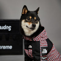 HKM-4262461 Windproof and Rainproof Dog Raincoat Shell Jacket in Black, Blue, and Red Rivet - Available in Sizes Small to 5XL