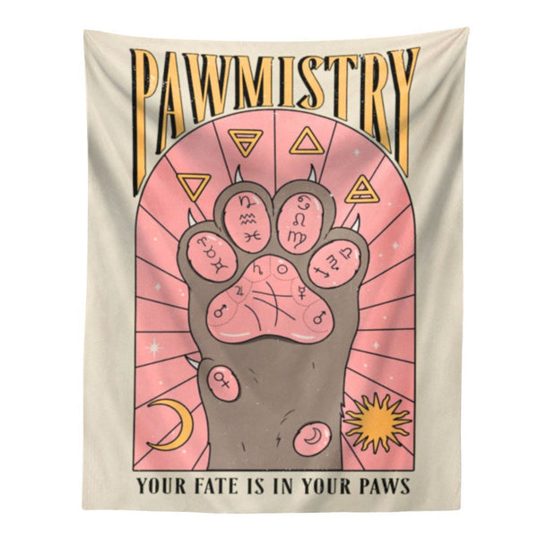 HKM-426259 Cat's Claw Tarot Tapestry - Nordic Design, Made from 91%-100% Polyester Fiber, Machine-Woven Finished Product