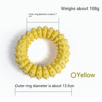 HKM-4263485 Pet Foam Anti-Bite Molar Chew Ring Toy – Fun for Dogs and Cats in Blue, Pink, and Yellow