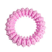 HKM-4263485 Pet Foam Anti-Bite Molar Chew Ring Toy – Fun for Dogs and Cats in Blue, Pink, and Yellow