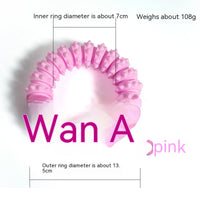 HKM-4263485 Pet Foam Anti-Bite Molar Chew Ring Toy – Fun for Dogs and Cats in Blue, Pink, and Yellow