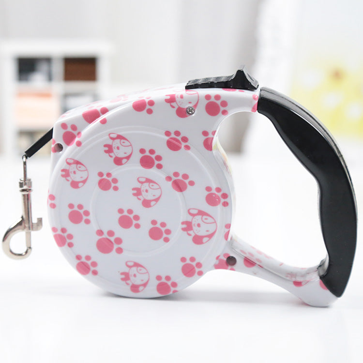 HKM-4264637 Retractable 5m Nylon Dog Leash with One-Handed Braking System and Comfortable Grip