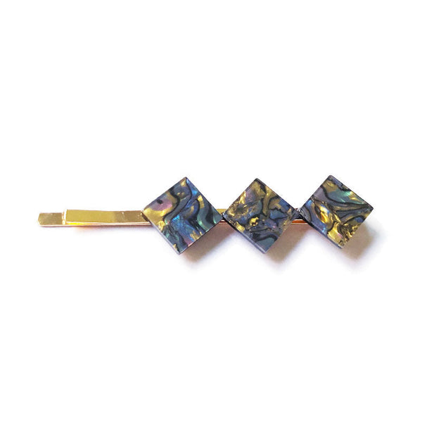 HKM-426515 Starry Sky Acrylic Hairpin Set for Women, Geometric Design, Colorful Texture Hair Accessories
