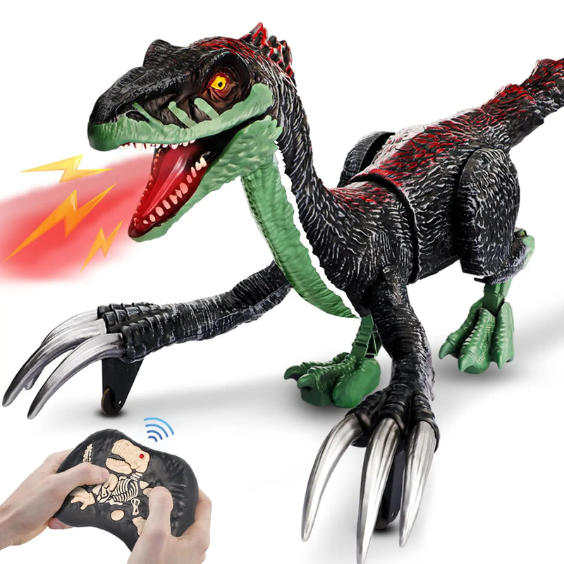 HKM-426579 Remote Control Walking Dinosaur Toy with Light, Sound, and Spray Features for Ages 5 and Up