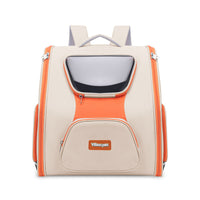 HKM-4267069 Large Capacity Cat Trolley Bag in Khaki and Green - Medium Hard Nylon Pet Backpack