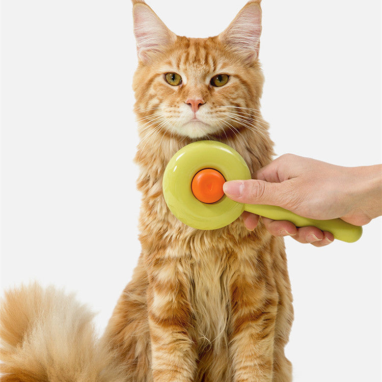 HKM-426707 Doughnut-Shaped Cat De-shedding Comb with Fine Needle for Effortless Fur Removal
