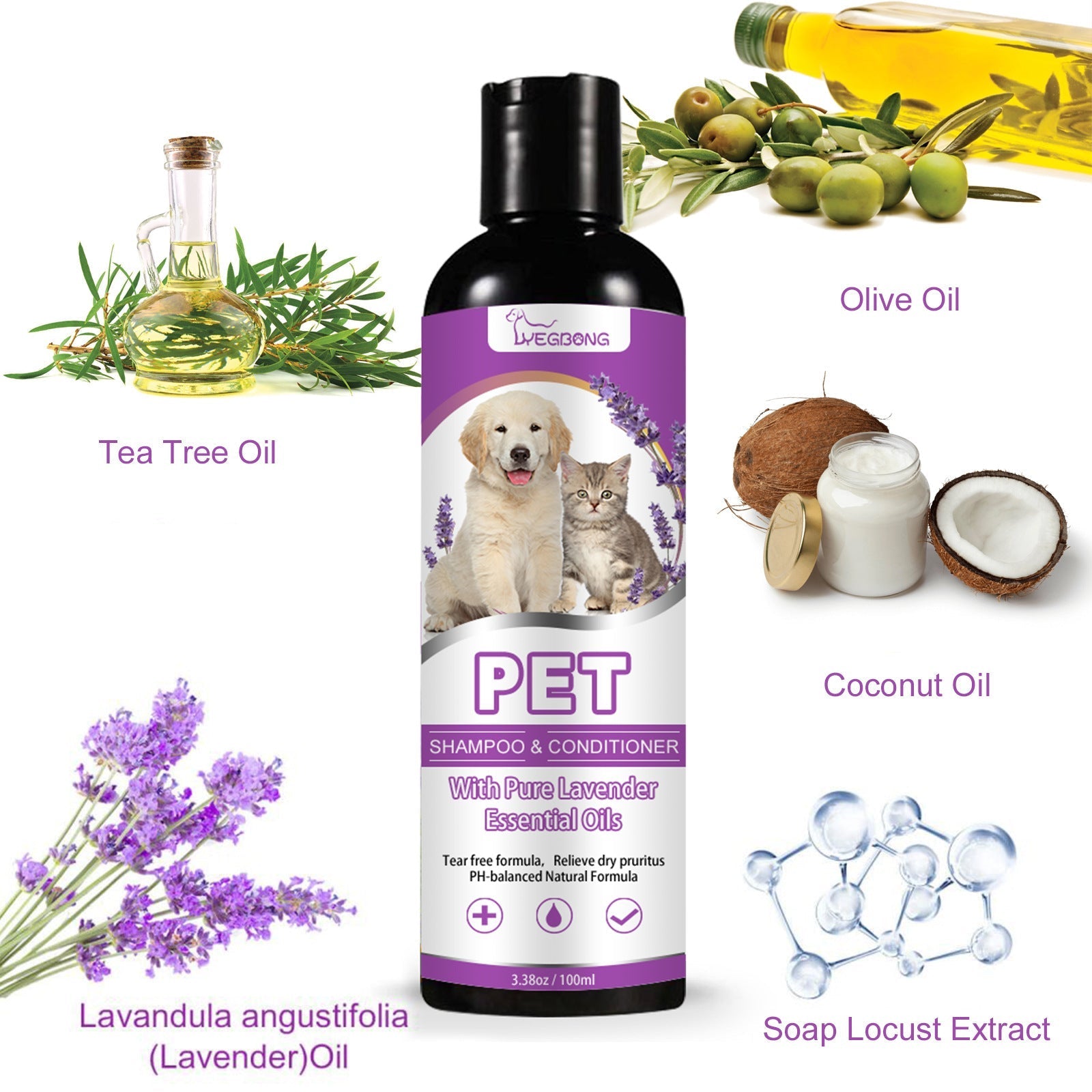 HKM-4268477 Pet Shampoo for Dogs - Soothes Itchy Skin and Softens Fur, 100ml