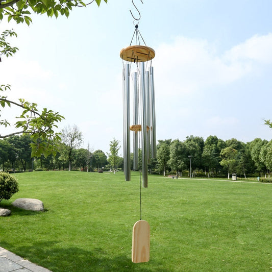 HKM-427027 Elegant Handmade Solid Wood Metal Wind Chimes for Home Decoration