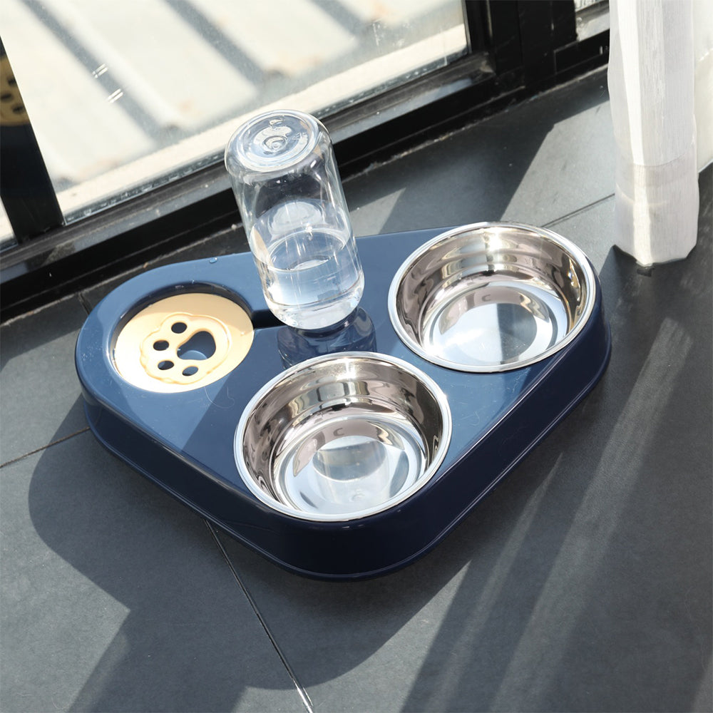 HKM-4270781 Mobile Unplugged Cat Drinking Bowl - PP, PET, and Stainless Steel, Small Size 24.5x24.5x29.5cm, Bowl Size 11x3cm