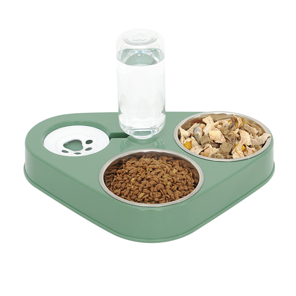 HKM-4270781 Mobile Unplugged Cat Drinking Bowl - PP, PET, and Stainless Steel, Small Size 24.5x24.5x29.5cm, Bowl Size 11x3cm
