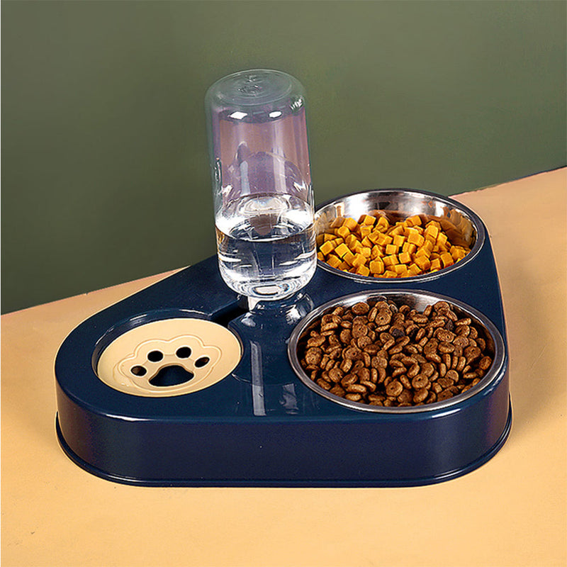 HKM-4270781 Mobile Unplugged Cat Drinking Bowl - PP, PET, and Stainless Steel, Small Size 24.5x24.5x29.5cm, Bowl Size 11x3cm
