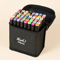 HKM-427219 Alcohol Based Dual Tip Sketch Marker Pens - 48 Colour Artist Drawing Set