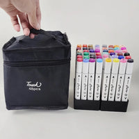 HKM-427219 Alcohol Based Dual Tip Sketch Marker Pens - 48 Colour Artist Drawing Set