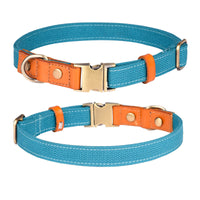 HKM-4272445 Comfortable Monochrome Leather Engraved Pet Collar - Multiple Sizes Available