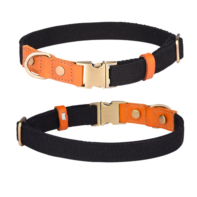 HKM-4272445 Comfortable Monochrome Leather Engraved Pet Collar - Multiple Sizes Available