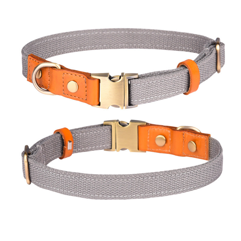 HKM-4272445 Comfortable Monochrome Leather Engraved Pet Collar - Multiple Sizes Available