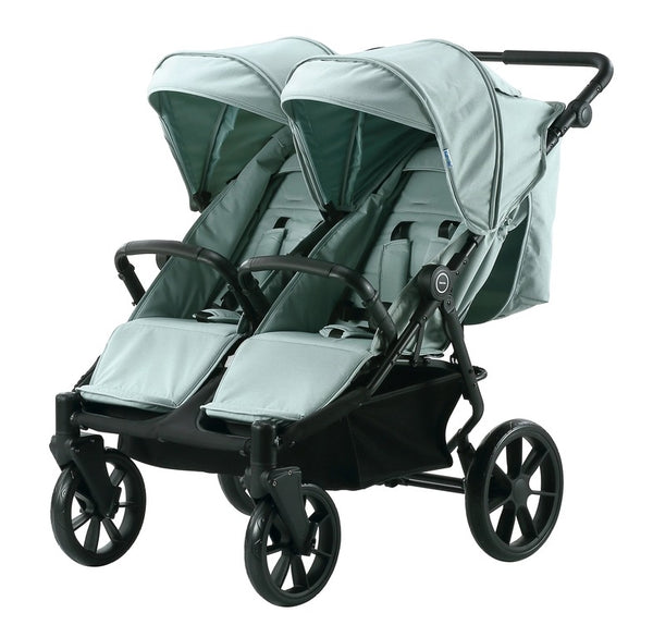 HKM-4273491 Modular Twin Stroller with Twin Seats a Bassinet an Infant Car Seat Mode One-Step Fold and a Large Storage Basket