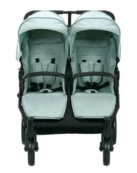 HKM-4273491 modular twin stroller front view with harnesses
