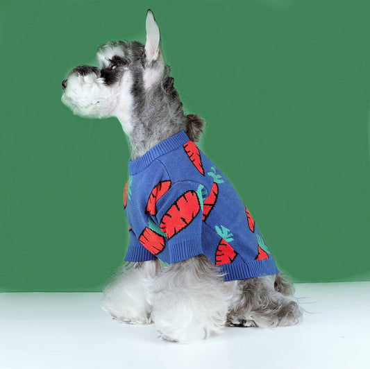 HKM-4274365 Schnauzer Teddy Winter Thick Wool Carrot Sweater for Dogs and Cats