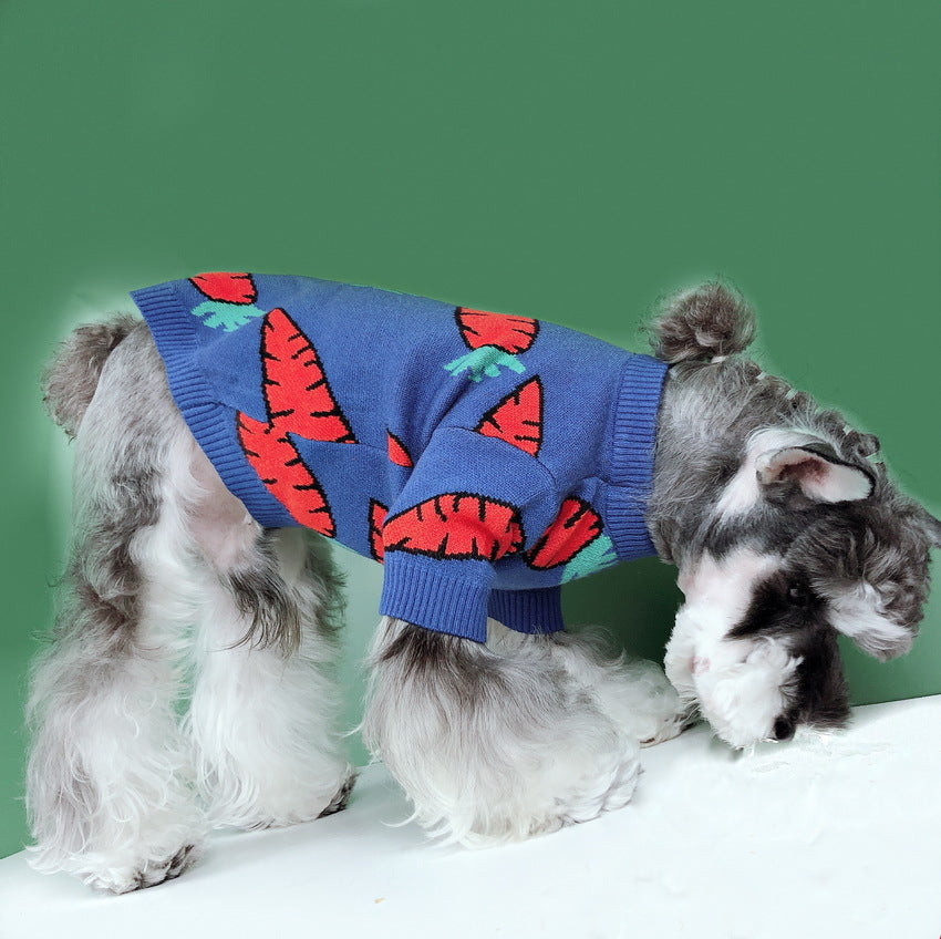 HKM-4274365 Schnauzer Teddy Winter Thick Wool Carrot Sweater for Dogs and Cats