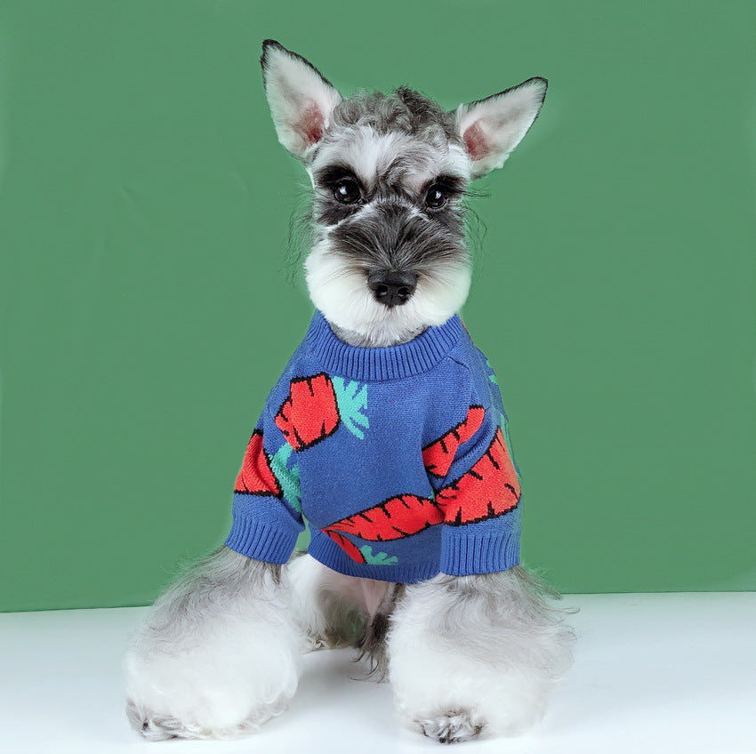 HKM-4274365 Schnauzer Teddy Winter Thick Wool Carrot Sweater for Dogs and Cats