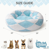 HKM-4275005 Cozy Round Plush Pet Bed for Cats and Small Dogs - 23 Inch Washable Design with Non-Slip Bottom