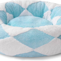 HKM-4275005 Cozy Round Plush Pet Bed for Cats and Small Dogs - 23 Inch Washable Design with Non-Slip Bottom