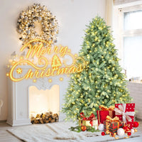 HKM-427539 7.5ft Blue-Green Mixed PE/PVC Artificial Christmas Tree with 500-1000 LED Lights