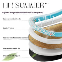 HKM-4276413 Cooling Pet Mat - Ice Silk Fabric Oval Shape in Green Plaid, Orange Rabbit Radish, Yellow Bear Styles