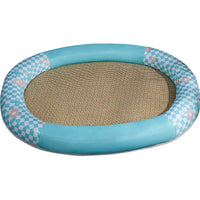 HKM-4276413 Cooling Pet Mat - Ice Silk Fabric Oval Shape in Green Plaid, Orange Rabbit Radish, Yellow Bear Styles