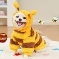 HKM-4276925 Autumn and Winter Pet Costume for Dogs and Cats - Bee Transformation and Striped Design, Multiple Sizes Available