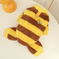HKM-4276925 Autumn and Winter Pet Costume for Dogs and Cats - Bee Transformation and Striped Design, Multiple Sizes Available