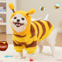 HKM-4276925 Autumn and Winter Pet Costume for Dogs and Cats - Bee Transformation and Striped Design, Multiple Sizes Available