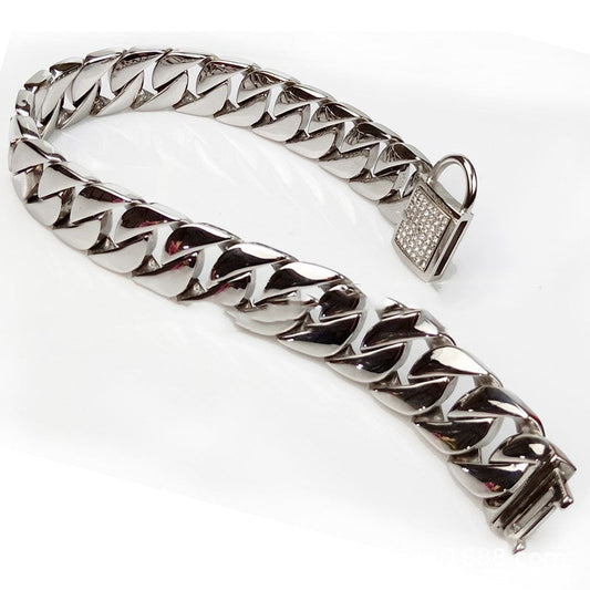 HKM-4278333 Stainless Steel Dog Chain Collar - Adjustable, Variety of Lengths Available
