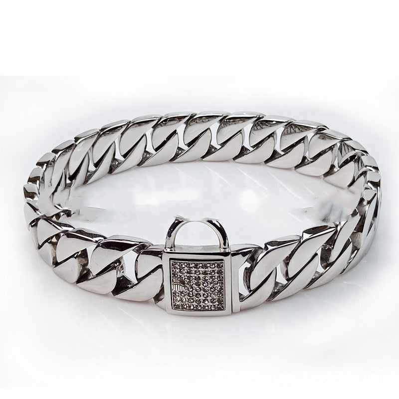 HKM-4278333 Stainless Steel Dog Chain Collar - Adjustable, Variety of Lengths Available