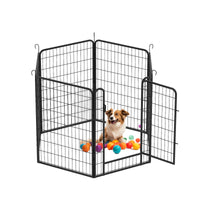 HKM-4279997 Durable Heavy-Duty Metal Playpen with Door - 6 Panels Pet Exercise Pen for Indoor & Outdoor Use