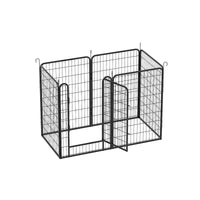 HKM-4279997 Durable Heavy-Duty Metal Playpen with Door - 6 Panels Pet Exercise Pen for Indoor & Outdoor Use