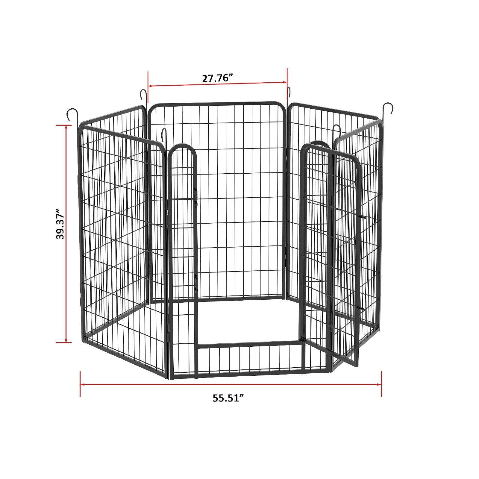 HKM-4279997 Durable Heavy-Duty Metal Playpen with Door - 6 Panels Pet Exercise Pen for Indoor & Outdoor Use