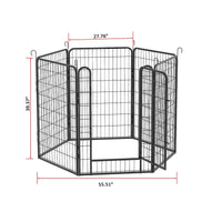 HKM-4279997 Durable Heavy-Duty Metal Playpen with Door - 6 Panels Pet Exercise Pen for Indoor & Outdoor Use