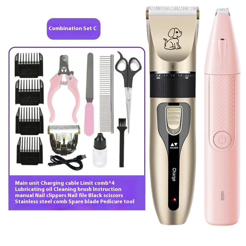 HKM-4280125 Electric Pet Scissors Set for Grooming Dog & Cat - Nail Cap & Steel Comb Included