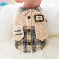 HKM-4280509 Cozy Lamb Wool Dog Clothes for Autumn and Winter - Casual Style Cotton Apparel