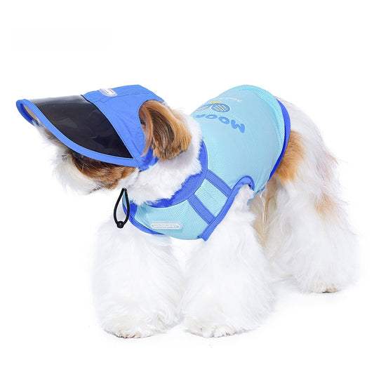 HKM-4280893 Blue Nylon Dog Hat for Small Dogs - Casual Style for Spring and Autumn