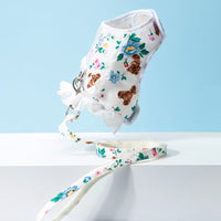 HKM-4281405 Pet Traction Strap Chest Harness with Daisy Embroidery in Multiple Sizes