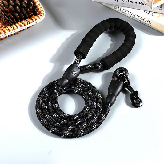 HKM-4281917 Reflective Nylon Round Rope Dog Leash in Multiple Colors and Sizes