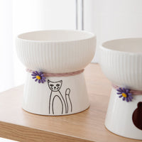 HKM-4282301 Ceramic Pet Drinking Bowl for Dogs and Cats - Available in Two Stylish Designs