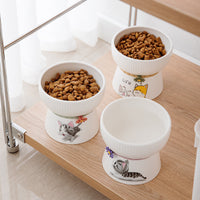 HKM-4282301 Ceramic Pet Drinking Bowl for Dogs and Cats - Available in Two Stylish Designs