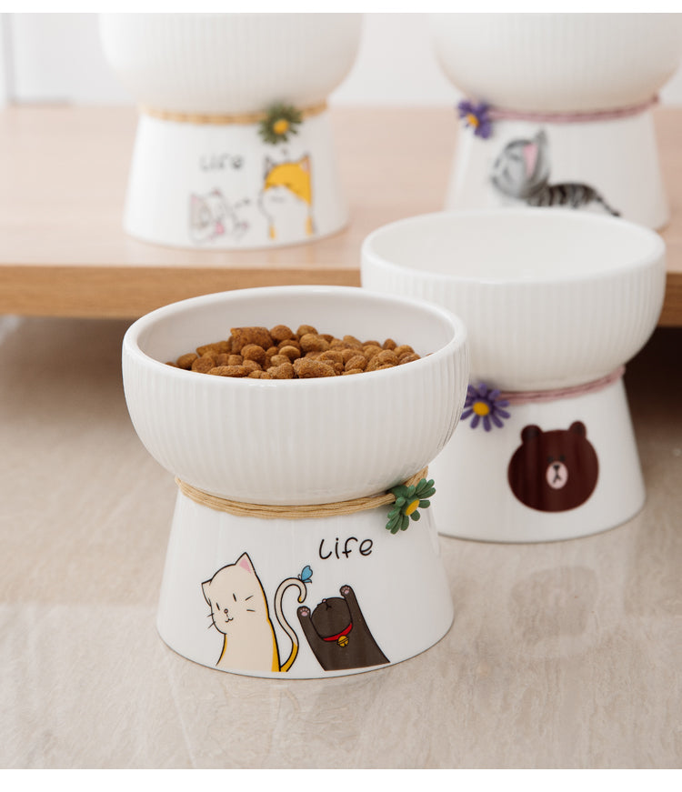 HKM-4282301 Ceramic Pet Drinking Bowl for Dogs and Cats - Available in Two Stylish Designs